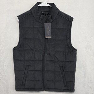 Tailor Vintage Men's Black Full Zip Corduroy - Phantom Vest NWT Size Small